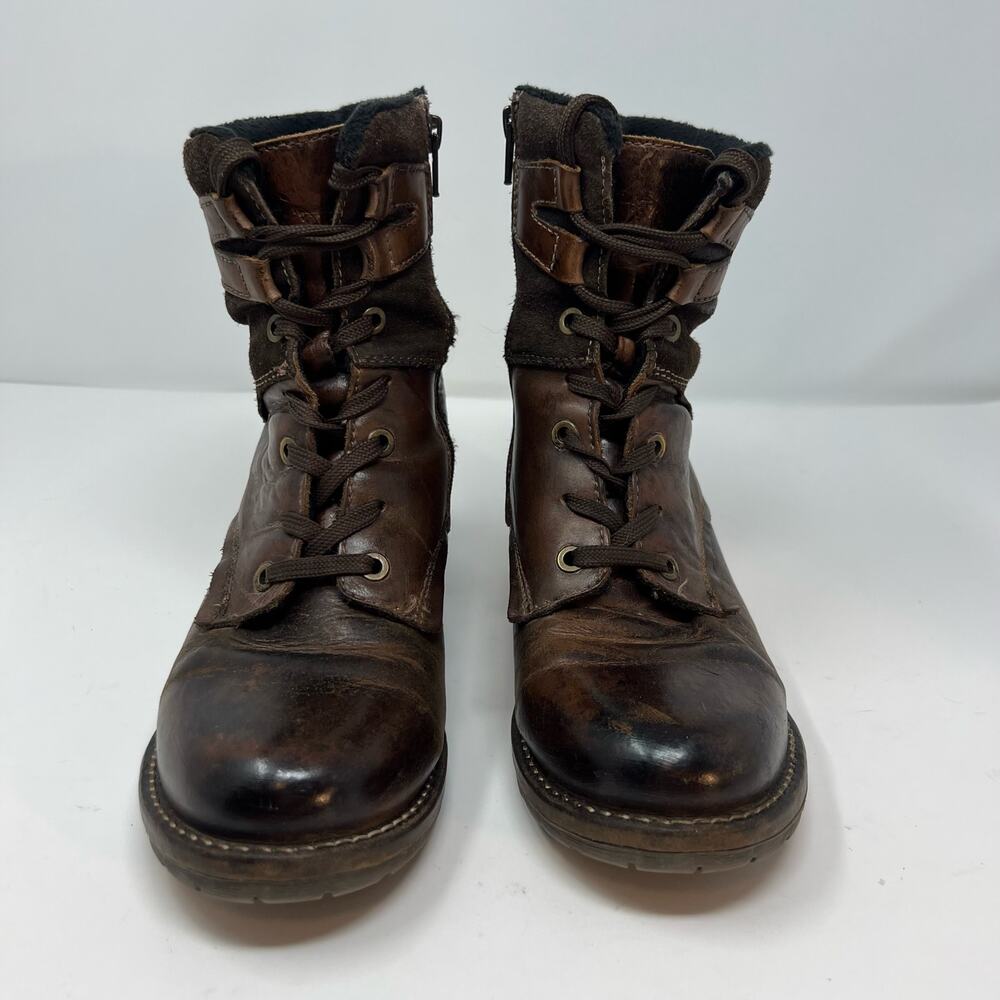 Dromedaris Boots Women's 39 Kara Chocolate Print Leather AJN19 Steam Punk - Picture 2 of 13